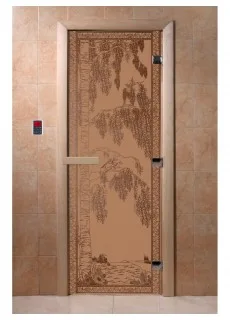 Дверь для саун DoorWood "Березка бронза матовая"
