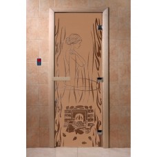 Дверь для саун DoorWood "Волшебный пар бронза матовая"