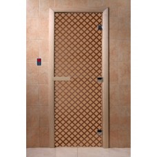 Дверь для саун DoorWood "Мираж бронза матовая"