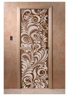 Дверь для саун DoorWood "Хохлома бронза"