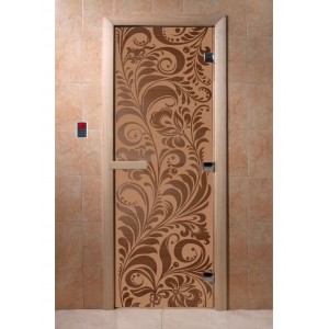 Дверь для саун DoorWood "Хохлома бронза матовая"