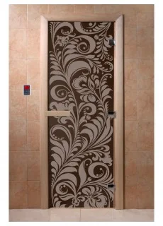 Дверь для саун DoorWood "Хохлома графит"