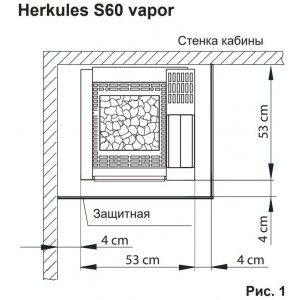 Электрическая печь EOS Herkules S60 Vapor 9, 12, 15 кВт