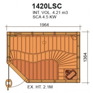 Сауна в сборе SAWO 1420LSC-WD (без оборудования и аксессуаров, кедр)