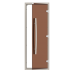 Комплект двери SAWO 741-4SGA-1 с бронзовым стеклом (осина, с порогом, изогнутая ручка)