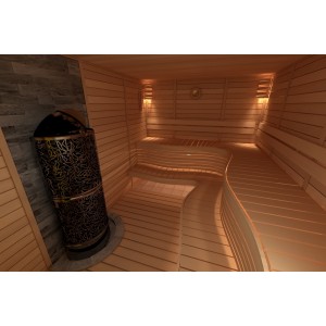 Электрическая печь SAWO DRAGONFIRE Heater King DRFT3-60NS-WL-P-C (6 кВт, выносной пульт, пристенная, нержавейка)