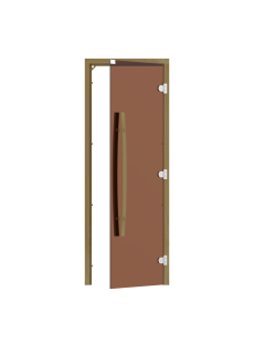 Комплект двери с "бронзовым" стеклом SAWO 741-3SGD-R-1 (кедр, без порога, правая, изогнутая ручка)