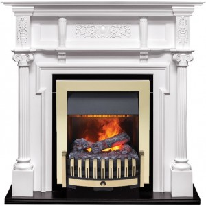 Каминокомплект Dimplex Oxford - Белый с очагом Danville Brass FB2