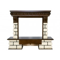 Портал Royal Flame Pierre Luxe LORD - Темный дуб / Белый