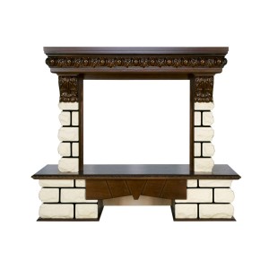 Портал Royal Flame Pierre Luxe LORD - Темный дуб / Белый