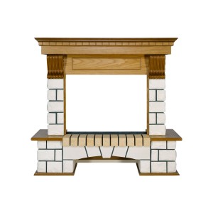 Портал Royal Flame Pierre Luxe - Белый / Дуб