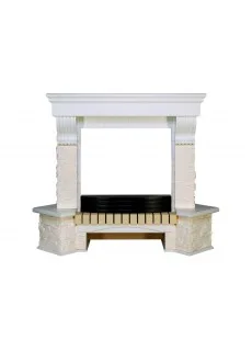Портал Royal Flame Pierre Luxe угловой - Белый / Сланец белый