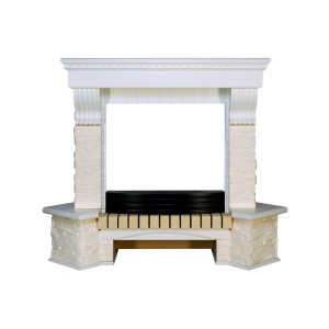 Портал Royal Flame Pierre Luxe угловой - Белый / Сланец белый
