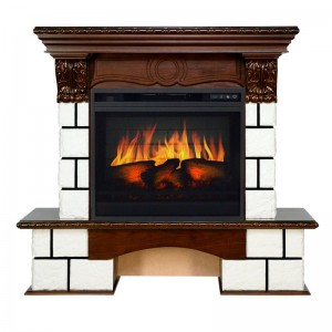 Каминокомплект Royal Flame Pierre Luxe - Белый / Темный дуб с очагом Vision 23 EF LED 3D FX