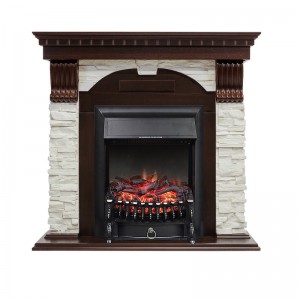 Каминокомплект Royal Flame Dublin - Темный дуб / Сланец белый с очагом Fobos FX Black