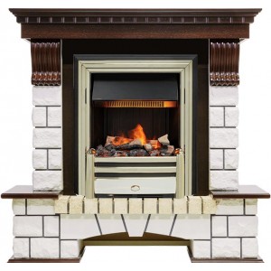 Каминокомплект Dimplex Pierre Luxe - Темный дуб / Белый (Высота 1020мм) с очагом Cavendish