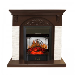 Каминокомплект Royal Flame Bern Сланец мелкий белый / Темный дуб с очагом Majestic FX M Black