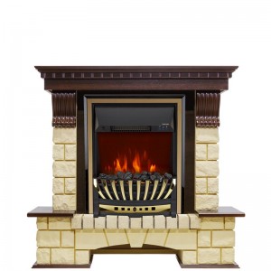 Каминокомплект Royal Flame Pierre Luxe - Темный дуб / Шампань с очагом Aspen Gold