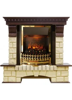 Каминокомплект Dimplex Pierre Luxe - Темный дуб / Шампань (Высота 1050мм) с очагом Atherton