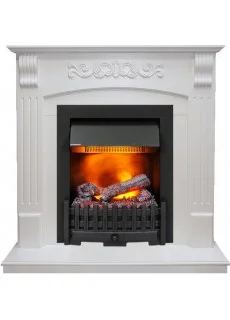 Каминокомплект Dimplex Sorrento угловой - Белый дуб с очагом Danville Black FB2