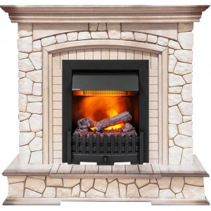 Каминокомплект Dimplex Preston - Белый/Слоновая кость с патиной с очагом Danville Black FB2