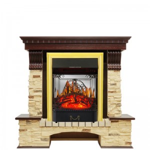 Каминокомплект Royal Flame Pierre Luxe - Темный дуб / Сланец с очагом Majestic FX M Brass