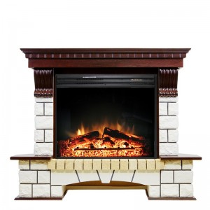 Каминокомплект Royal Flame Pierre Luxe угловой - Темный дуб / Белый (Высота 1045мм) с очагом Jupiter FX New