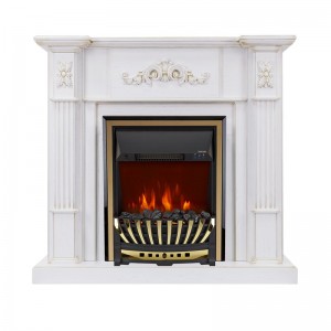 Каминокомплект Royal Flame Martin - Белый дуб, патина золото с очагом Aspen Gold