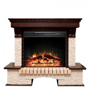 Каминокомплект Royal Flame Pierre Luxe - Темный дуб / Сланец бежевый с очагом Jupiter FX New
