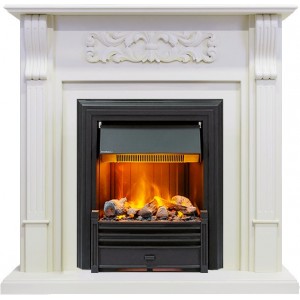 Каминокомплект Dimplex Venice - Фактурный белый с очагом Brookline Black