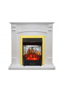Каминокомплект Royal Flame Sorrento - Белый дуб с очагом Majestic FX M Brass