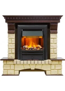 Каминокомплект Dimplex Pierre Luxe - Темный дуб / Шампань (Высота 1050мм) с очагом Brookline Black