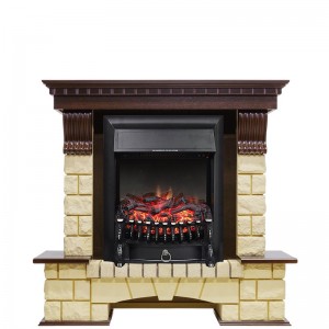 Каминокомплект Royal Flame Pierre Luxe - Темный дуб / Шампань с очагом Fobos FX Black