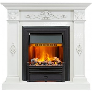 Каминокомплект Dimplex Derby - Белый дуб с очагом Brookline Black