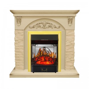 Каминокомплект Royal Flame Bern Сланец крупный бежевый / Алебастр темная патина с очагом Majestic FX M Brass