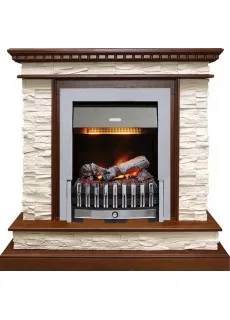 Каминокомплект Dimplex Calgary - Дуб / Сланец белый с очагом Danville Chrome FB2