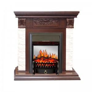 Каминокомплект Royal Flame Luxemburg (каменный) - Сланец/Темный дуб с очагом Fobos FX M Black