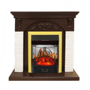 Каминокомплект Royal Flame Bern Сланец мелкий белый / Темный дуб с очагом Majestic FX M Brass