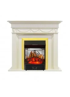 Каминокомплект Royal Flame Corfu - Слоновая кость с очагом Majestic FX M Brass