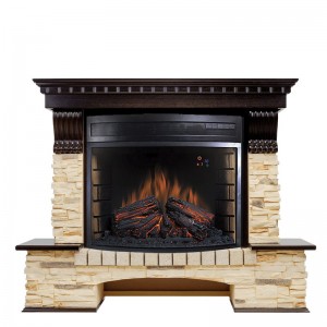 Каминокомплект Royal Flame Pierre Luxe угловой - Темный дуб / Сланец (Высота 1045мм) с очагом Dioramic 28 LED FX