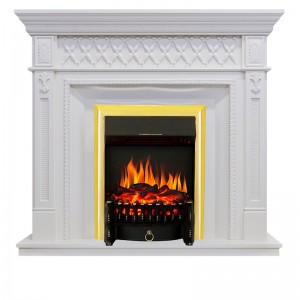 Каминокомплект Royal Flame Alexandria - Белый дуб с очагом Fobos FX Brass