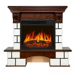 Каминокомплект Royal Flame Pierre Luxe - Белый / Темный дуб с очагом Vision 23 LED FX