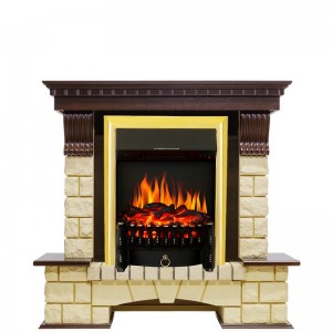 Каминокомплект Royal Flame Pierre Luxe - Темный дуб / Шампань с очагом Fobos FX Brass