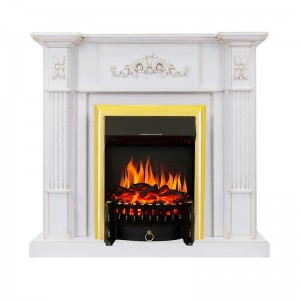 Каминокомплект Royal Flame Martin - Белый дуб, патина золото с очагом Fobos FX Brass
