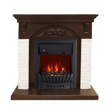 Каминокомплект Royal Flame Bern Сланец мелкий белый / Темный дуб с очагом Aspen Black