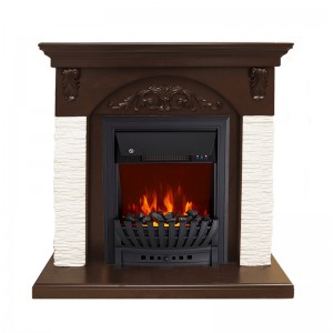 Каминокомплект Royal Flame Bern Сланец мелкий белый / Темный дуб с очагом Aspen Black