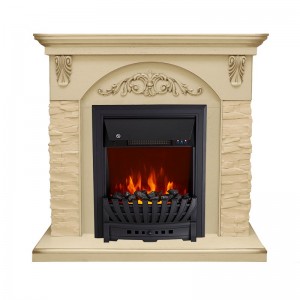 Каминокомплект Royal Flame Bern Сланец крупный бежевый / Алебастр темная патина с очагом Aspen Black