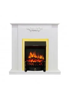 Каминокомплект Royal Flame Lumsden - Белый дуб с очагом Fobos FX Brass