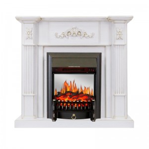 Каминокомплект Royal Flame Martin - Белый дуб, патина золото с очагом Fobos FX M Black