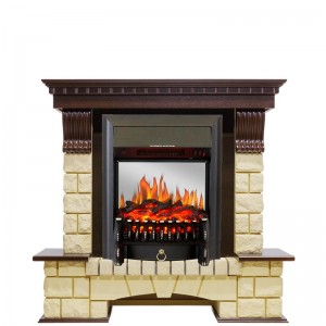 Каминокомплект Royal Flame Pierre Luxe - Темный дуб / Шампань с очагом Fobos FX M Black